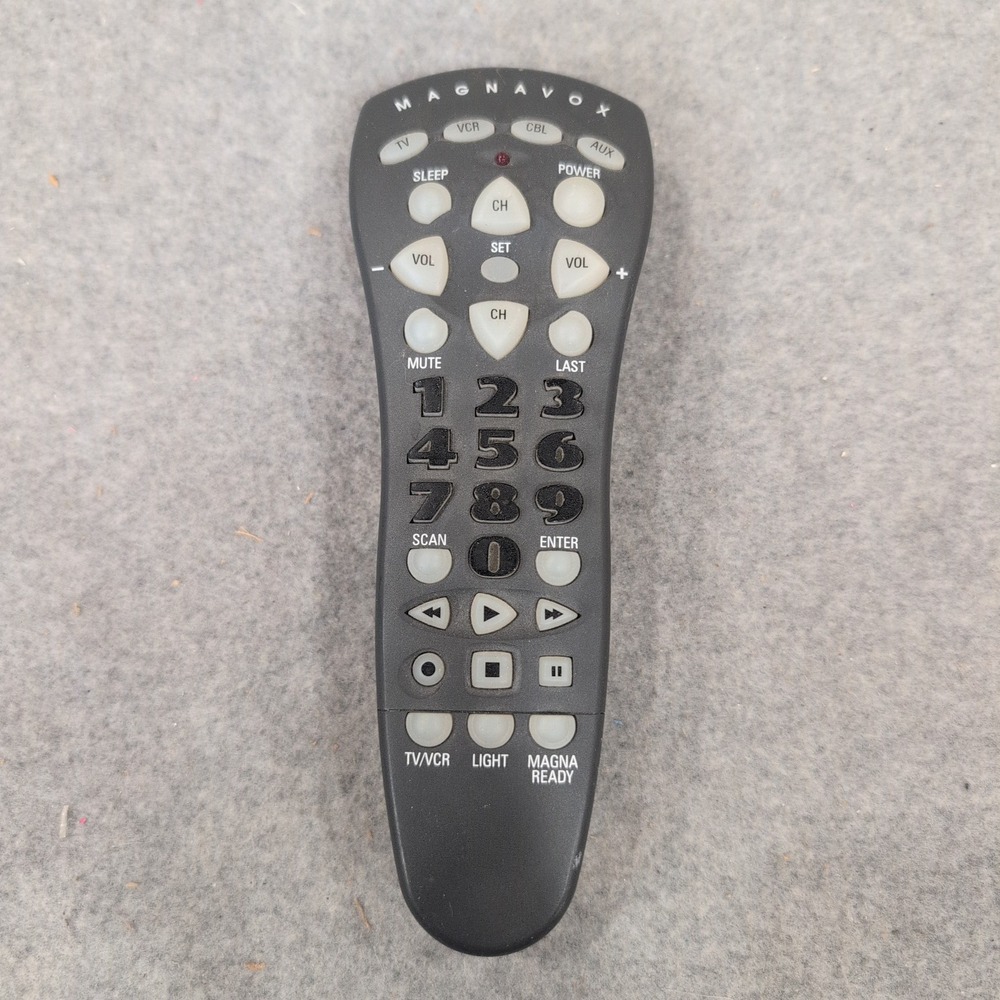 Magnavox R70543 Universal Remote Control 4-Device TV VCR CBL AUX Backlit Black